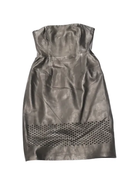 Pre-Owned Alexander Wang strapless laser-cut leather dress Black NAPPUGBCL131407W