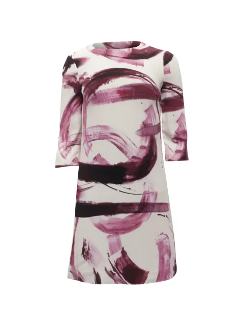 Dolce & Gabbana Pre-Owned brush-stroke printed mini dress White TONPUUSCL633722W