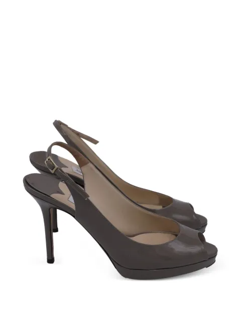 Jimmy Choo Pre-Owned peep-toe slingback pumps Neutrals GILTPUUSSH614973W