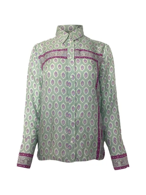 SANDRO printed long-sleeved shirt Green NAPPUUSCL445822W