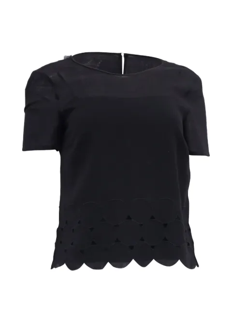 Akris scalloped-trim T-shirt Black NAPPUUSCL613117W