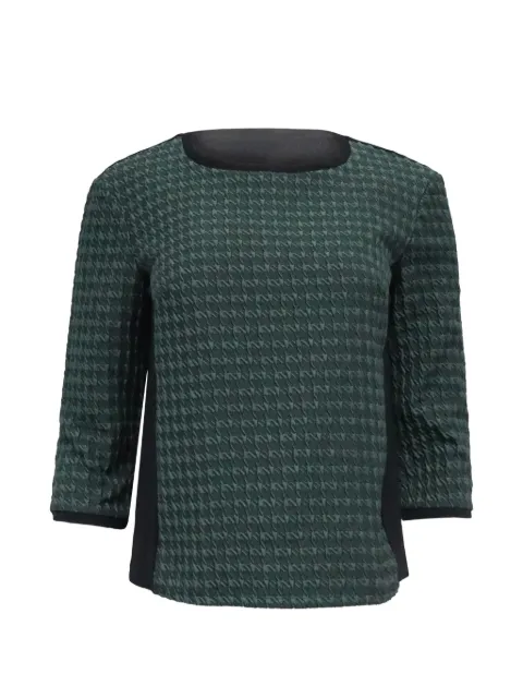 Weekend Max Mara 2023 two-tone quarter-sleeve blouse Black NAPPUUSCL604844W