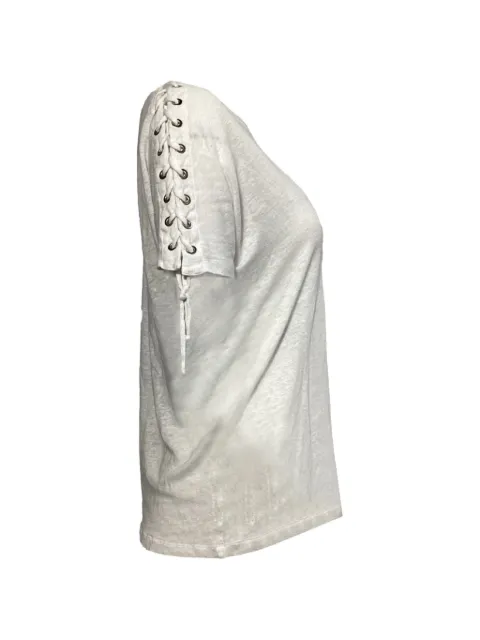 IRO lace-detail crew-neck T-shirt White NAPPUUSCL466548W