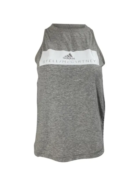 Stella McCartney Pre-Owned x Adidas logo-print cotton tank top Grey NAPPUUSCL463974W