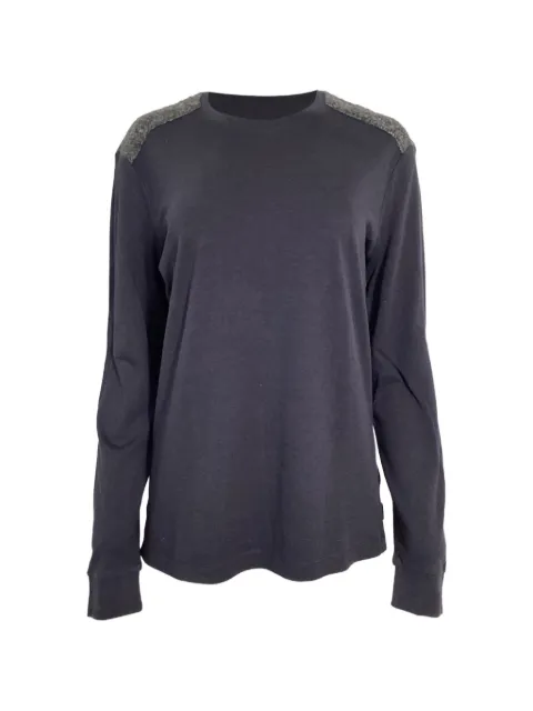 Giorgio Armani Pre-Owned colour-block long-sleeves top Blue MRPPUUSCL459011W