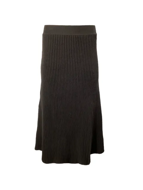 Bottega Veneta Pre-Owned A-line ribbed-knit skirt Brown NAPPUUSCL463627W