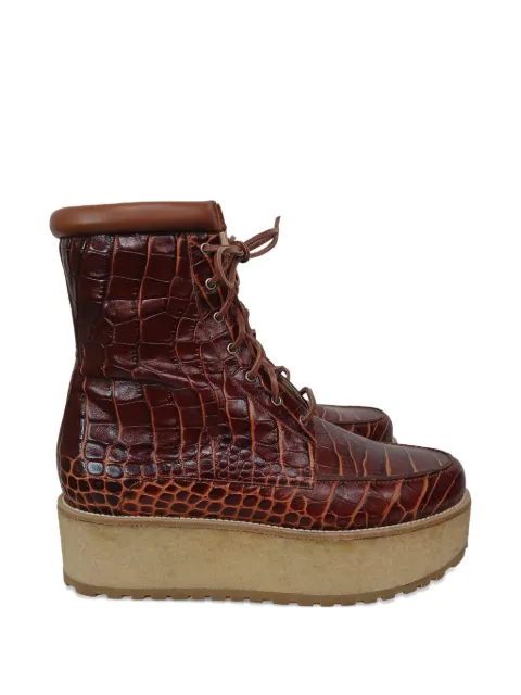 Gabriela Hearst platform-sole lace-up fatening boots Brown NAPPUUSSH399963W