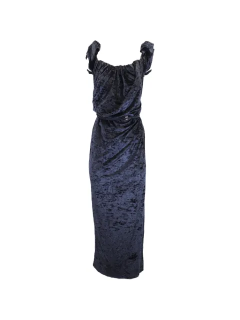 Jacquemus Pre-Owned asymmetric draped dress Blue NAPPUUSCL372913W