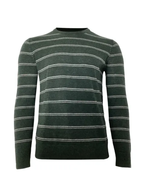 Theory Riland striped crew-neck sweater Green NAPPUUSCL452244M