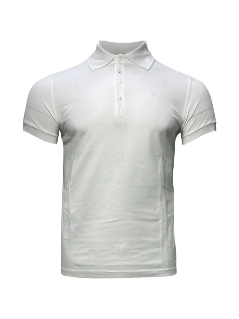 Saint Laurent Pre-Owned embroidered-logo polo shirt White MRPPUUSCL432007M