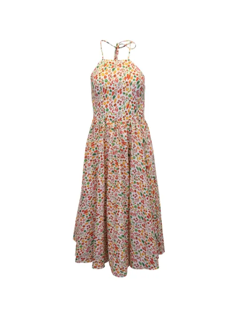 Caroline Constas Gretta printed midi dress White TONPUGBCL266425W