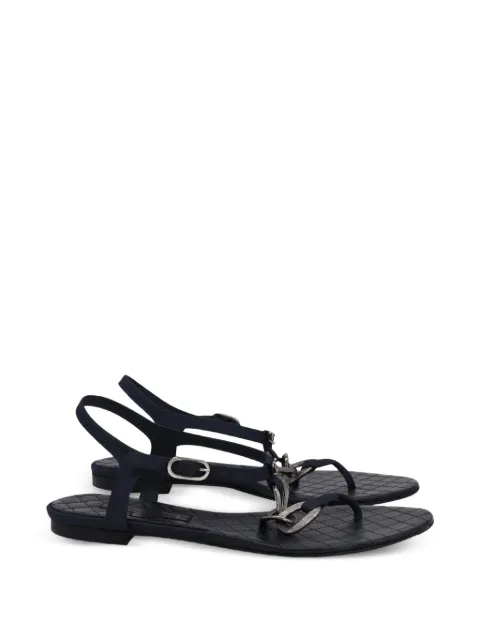 CHANEL Pre-Owned chain-detail ankle-strap sandals Blue NAPPUGBSH278973W