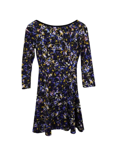 ERDEM Vivi round-neck floral-print mini dress Black NAPPUGBCL290942W