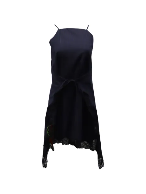 Pre-Owned Alexander Wang rose-print pinstriped dress Blue NAPPUGBCL238158W