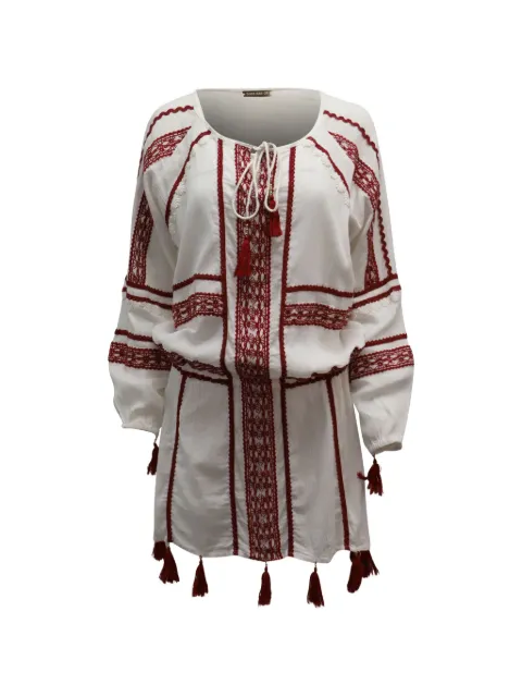 Dodo Bar Or embroidered tassel-detail mini dress White NAPPUGBCL230037W