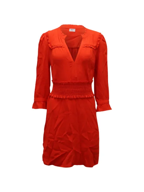 Ba&Sh ruffle shirred mini dress Red NAPPUGBCL184002W