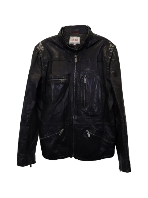 Kenzo Pre-Owned zip-up leather jacket Black MRPPUGBCL303423M