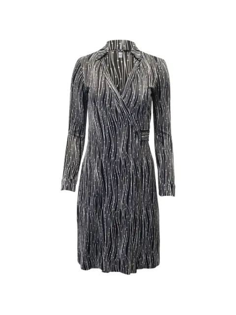 Diane Von Furstenberg Vintage printed V-neck wrap midi dress Black TONPUGBCL261480W