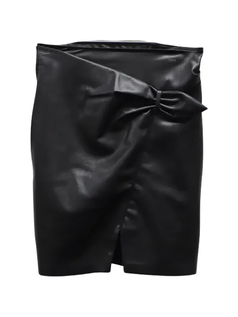 Nanushka faux-leather wrap skirt Black NAPPUGBCL241035W
