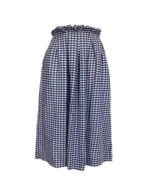 Mother Of Pearl check-pattern midi skirt Blue NAPPUUSCL410465W