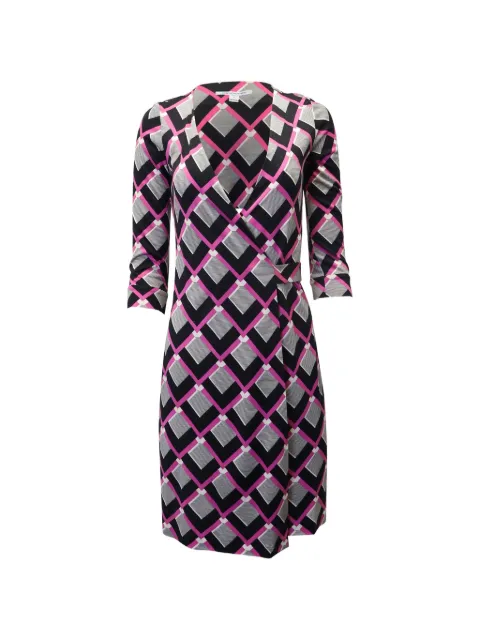 Diane Von Furstenberg Vintage tartan wrap midi dress Grey TONPUGBCL261482W