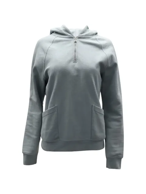 FRAME quarter-zip patch-pocket hoodie Grey MRPPUGBCL113445M