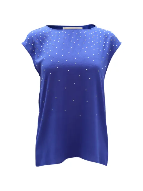 Michael Kors Vintage crystal-embellished sleeveless blouse Blue NAPPUGBCL100714W