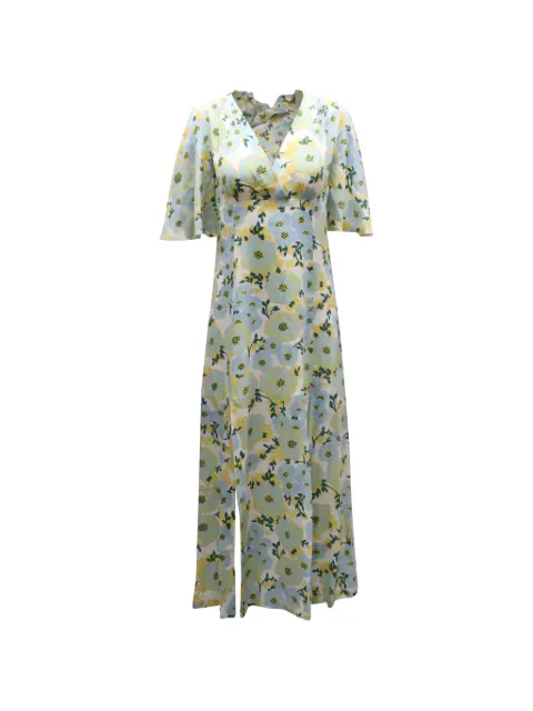 SANDRO bell-sleeve floral dress Blue NAPPUGBCL128127W