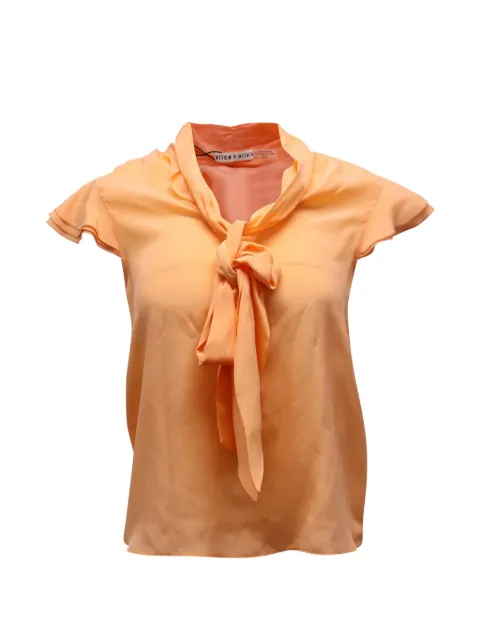 alice + olivia Jeannie neck-tie silk blouse Orange NAPPUGBCL157863W