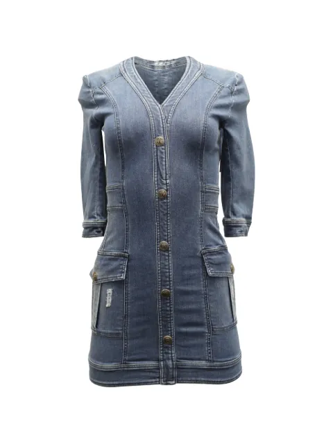 Pierre Balmain Vintage denim buttoned mini dress Blue NAPPUGBCL092767W