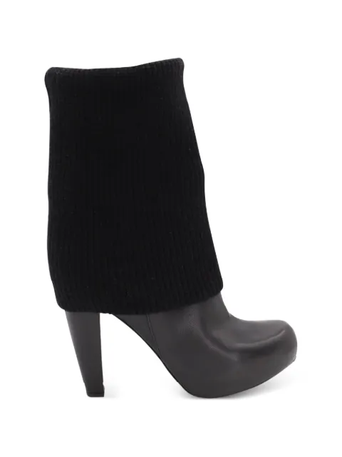 Loeffler Randall leather knitted wendy boots Black NAPPUGBSH099464W