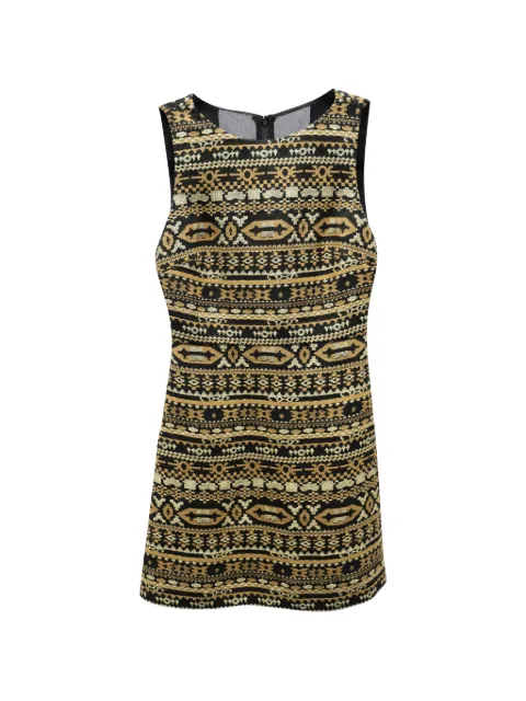 alice + olivia jacquard round-neck mini dress Black NAPPUGBCL157499W