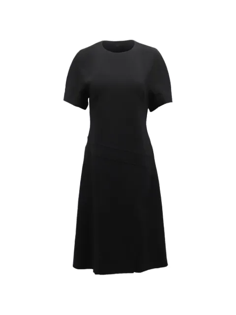 Pre-Owned Alexander Wang pleated diagonal-waistband midi dress Black NAPPUGBCL199117W