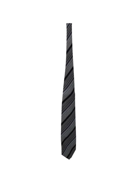 Giorgio Armani Pre-Owned striped silk tie Grey MRPPUGBJE160027M
