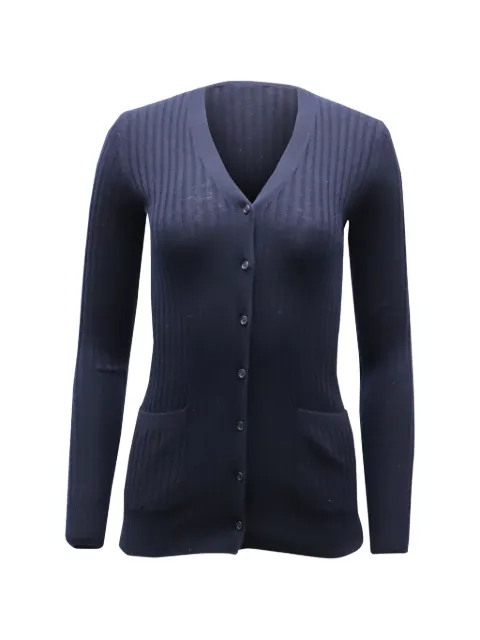 Vince ribbed skinny cardigan Blue NAPPUGBCL142830W