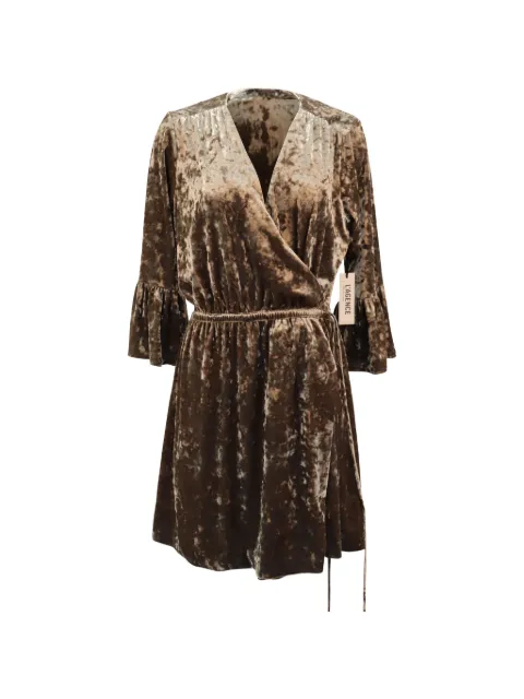 L'Agence Riley crushed velvet mini dress Brown NAPPUGBCL099609W