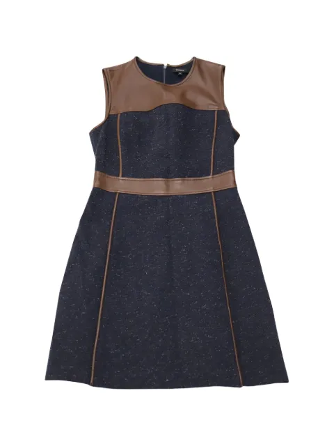 Theory leather-trim sheath dress Blue NAPPUGBCL120999W