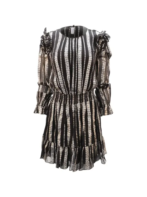 Michael Kors Vintage jacquard ruffled mini dress Black NAPPUGBCL098921W