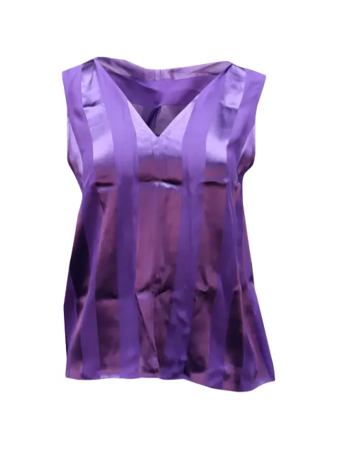 alice + olivia Gwenda sleeveless tie-neck tunic blouse Purple NAPPUGBCL121493W