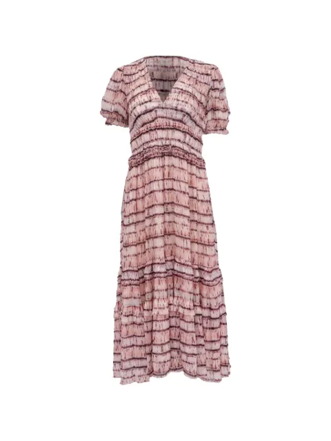 Ulla Johnson Elodie V-neck silk midi dress Pink NAPPUUSCL636898W