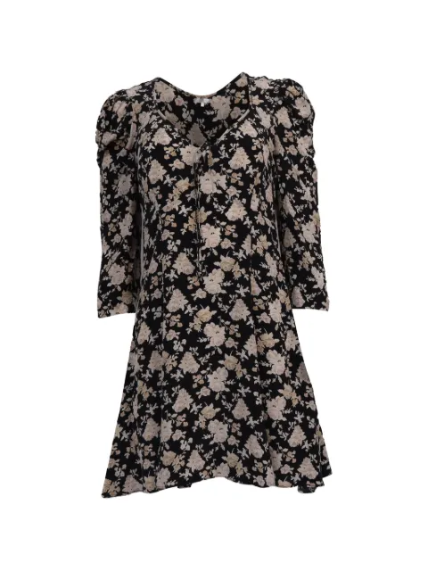 LoveShackFancy Juree floral-print mini dress Black NAPPUUSCL514014W