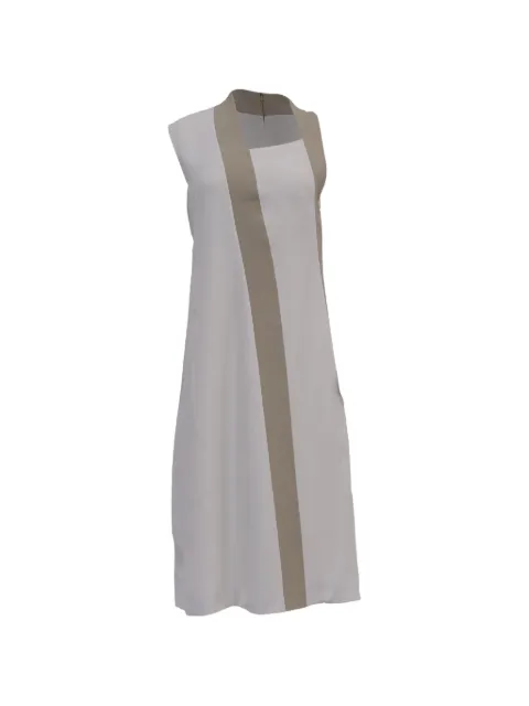 BOSS The Danelava asymmetrical stripe dress White GILTPUUSCL571057W