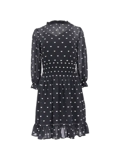 Maje Rythonoeud bow-print mini dress Black NAPPUUSCL509702W