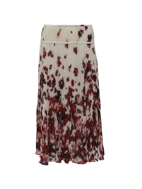 Altuzarra pleated floral-print midi skirt Neutrals GILTPUUSCL584739W