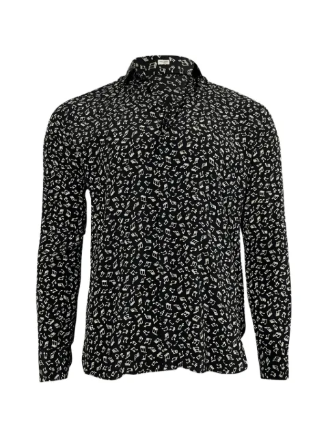 Saint Laurent Pre-Owned printed long-sleeve shirt Black MRPPUUSCL463220M
