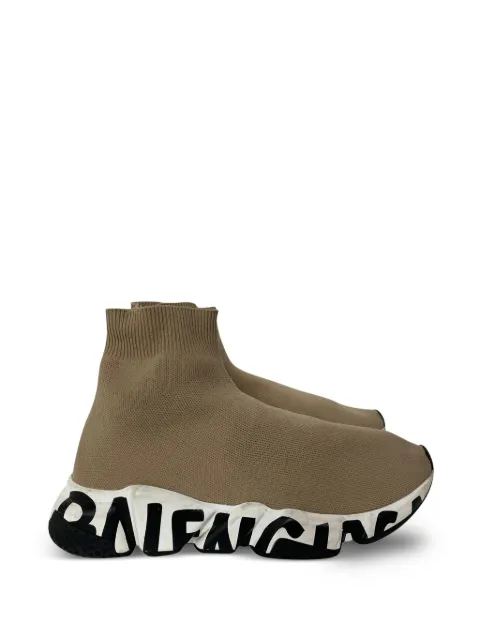 Balenciaga Pre-Owned Speed logo-detail sneakers Brown BAPUUSSH423112W