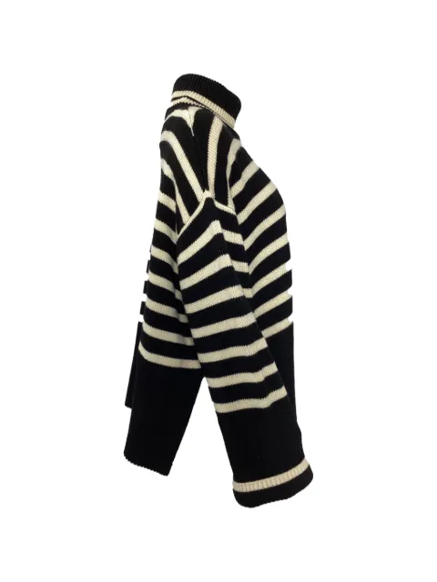 TOTEME striped turtleneck sweater Black NAPPUUSCL458452W