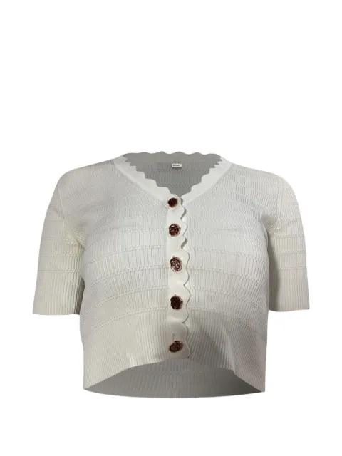 SANDRO short-sleeved cropped cardigan White NAPPUUSCL468424W