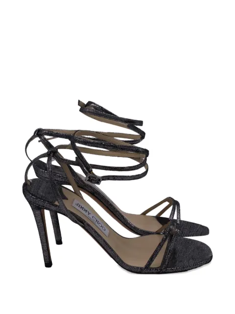 Jimmy Choo Pre-Owned strappy slingback sandals Silver NAPPUUSSH546136W