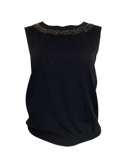 Saint Laurent Pre-Owned knitted tank top Black TONPUUSCL458759W